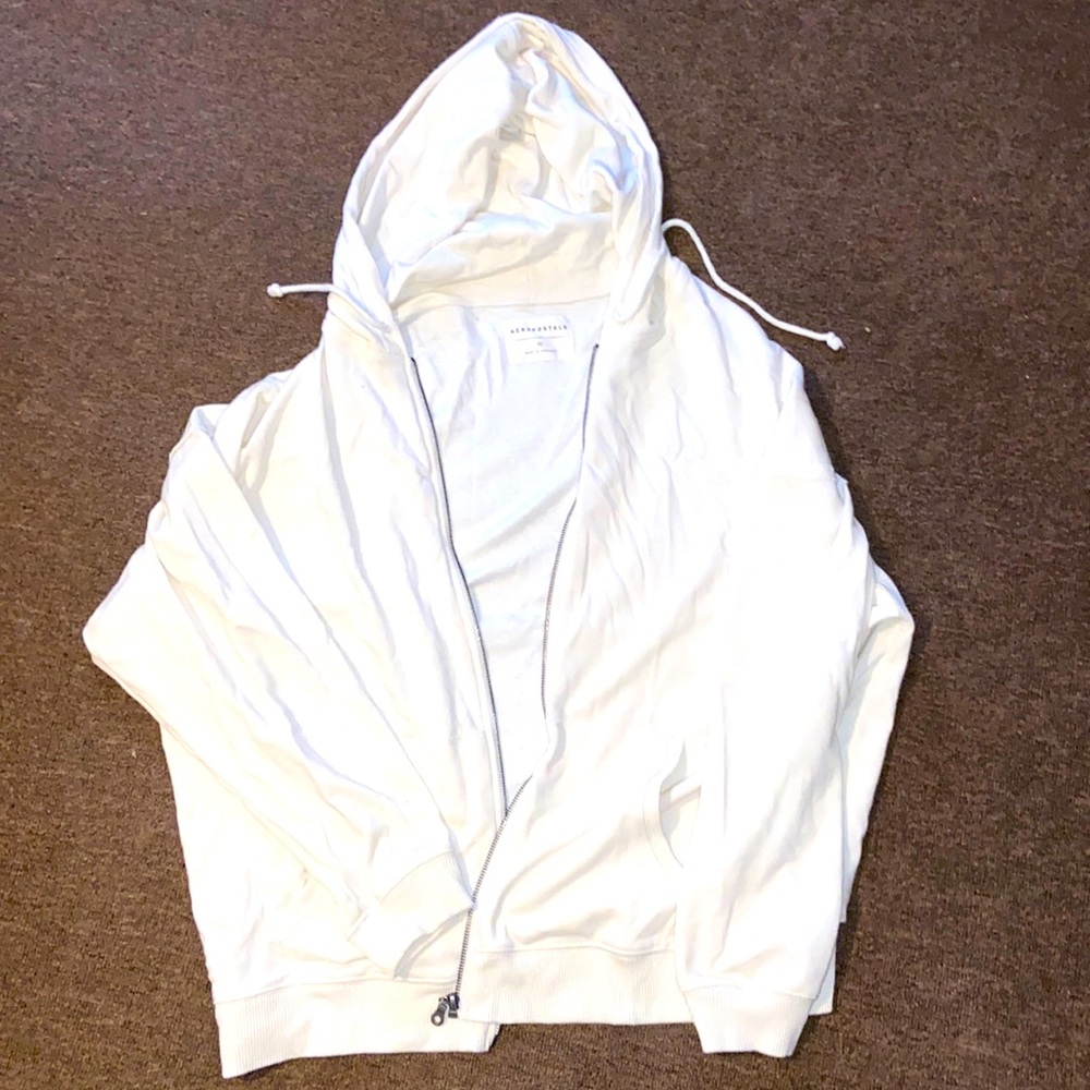 Aeropostale thin cream colored jacket.